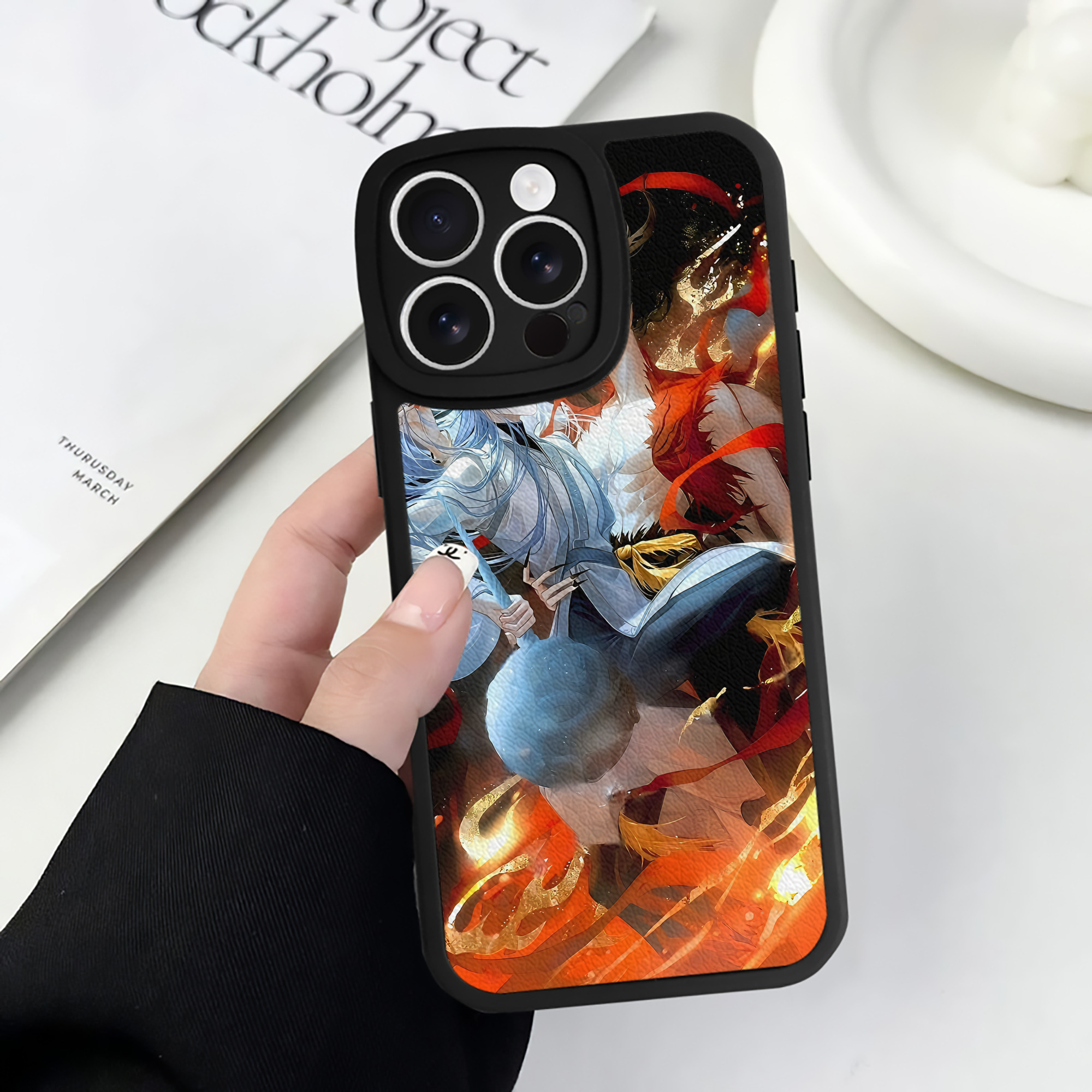 （画像用） Ne Zha 2 ナタ 魔童の大暴れ 【iPhone 16シリーズ対応】シリコンスマホケース（レザー調） 材質：シリコン